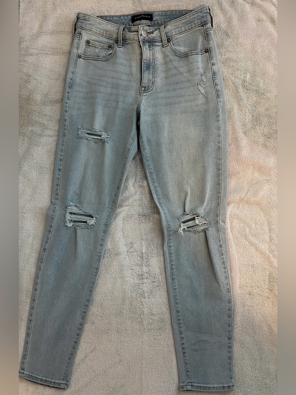 Aeropostale Light Blue Distressed Skinny Jeans